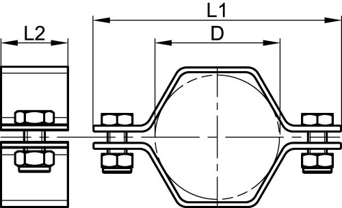 Collier hexagonal 2 pièces sans tige - Schéma