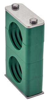 Collier double superpos&eacute; polypropyl&egrave;ne vert