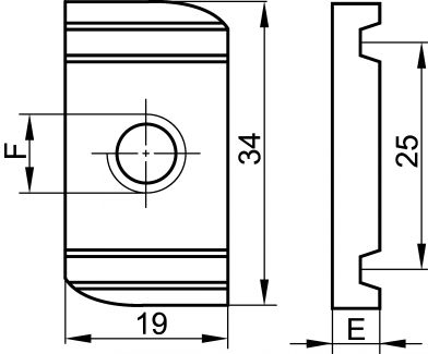 Ecrou coulissant pour rail profil Strut - Schéma