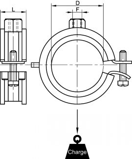 Collier support de tuyauterie 1 vis - Schéma