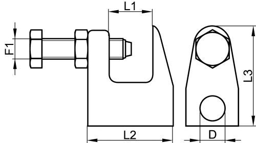 Pince de fixation pour poutre métallique Acier zingué | réf : 872181 - Schéma