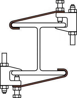 Safety strap for beam clamp - galvanized steel (Schema #2)
