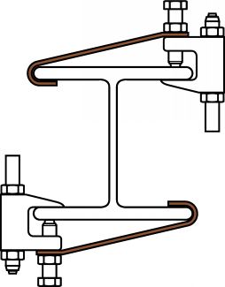 Safety strap for beam clamp - galvanized steel (Schema #2)