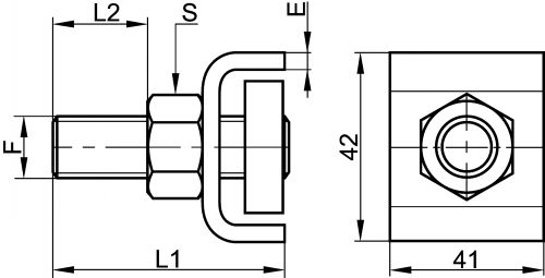 Ecrou de fixation pour rail profil Strut - Schéma