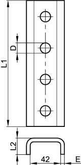 Connecteur en U pour rail profil Strut - Schéma