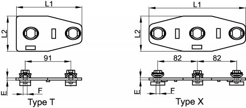 Pièces d'assemblage pour rail profil Strut - Schéma