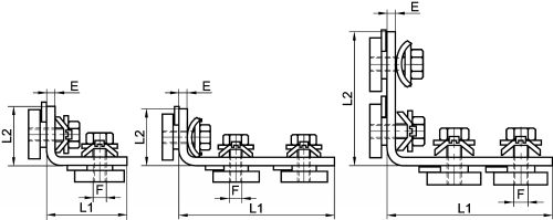 90° connector for strut shaped rail - stainless steel 316 - ultraprotect® steel (Schema #2)