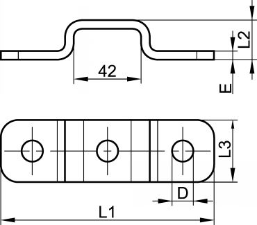 Pontet de croisement à 90° pour rail profil strut (Diagrama #2)