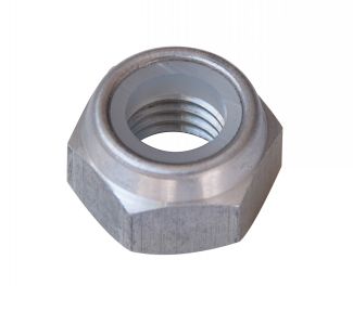 Hexagon nut with plastic insert - aluminium