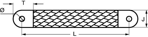 Tresse plate pour mise a la terre - cuivre etame (Schéma)