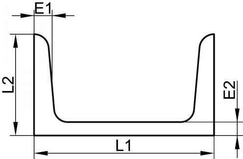 Upn profile - stainless steel 1.4307 (Schema)