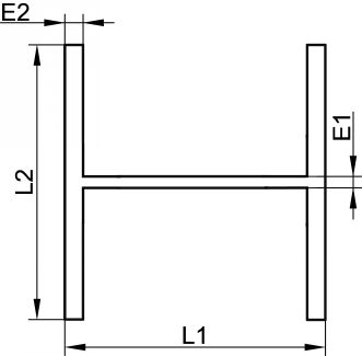 Laser welded hea beam - stainless steel 1.4307 - 1.4571 (Schema)