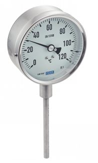 Thermomètre bimétallique - Plongeur lisse vertical