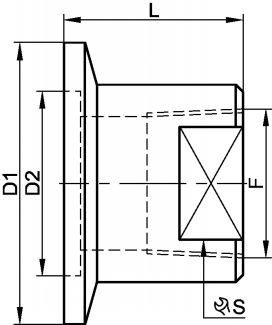Adaptateur &agrave; bride ISO-KF - NPT femelle - Sch&eacute;ma