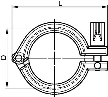 Single pivot clamp - stainless steel 304 (Schema)