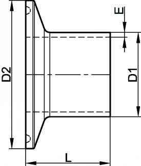 Welding clamp ferrule - stainless steel 316l (Schema)