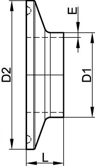 Welding clamp short ferrule - stainless steel 316l (Schema)