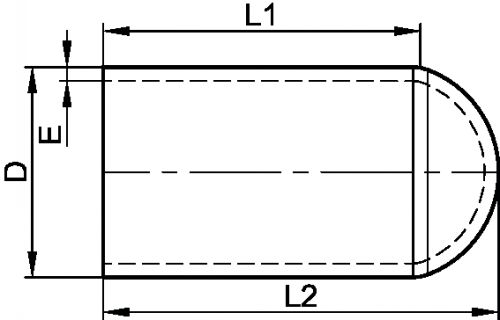 Pipe cap - stainless steel 316l (Schema)