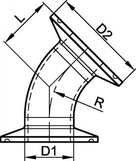 Coude 45º clamp (Diagrama)