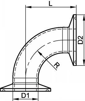 Coude 90º clamp (Diagrama)