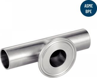 Welding tee - short clamp sleeve - stainless steel 316l