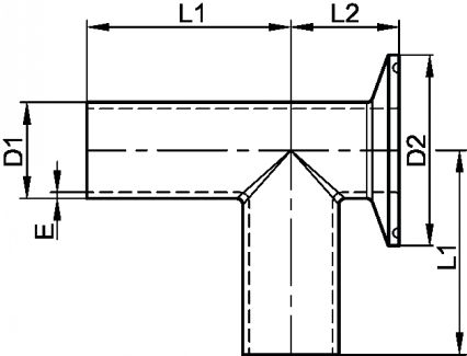 Té à souder à sortie clamp courte (Diagrama)