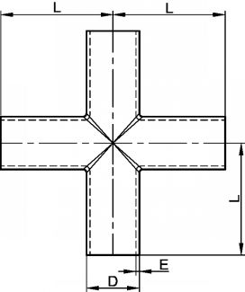 Welding equal cross - stainless steel 316l (Schema)
