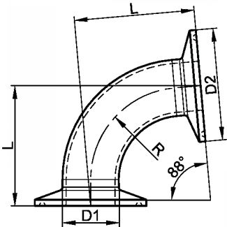 Coude 88º clamp (Diagrama)