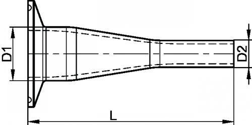 Réduction concentrique entrée clamp / sortie à souder (Diagrama)