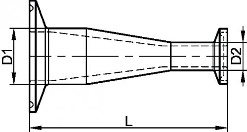 Forged clamp concentric reducer - stainless steel 316l (Schema)