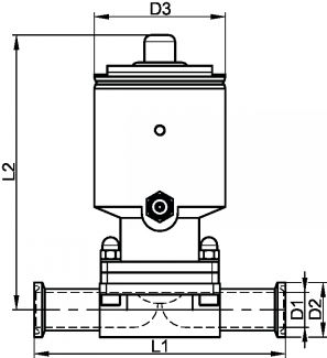 Vanne à membrane pneumatique tout inox clamp (Diagrama)