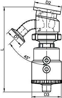 Vanne de fond de cuve 10° à membrane pneumatique (Diagrama)