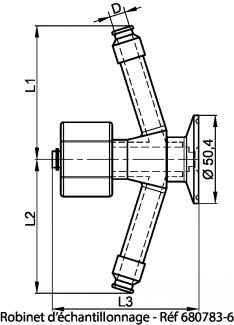 Sampling valve - stainless steel 316l (Schema #2)