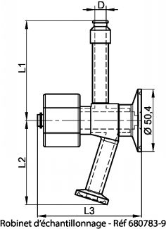 Sampling valve - stainless steel 316l (Schema #3)