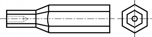 Embout pour vis inviolable six pans creux acier (Diagrama)