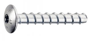 Large pan head 6 lobes screw for concrete - zinc plated steel