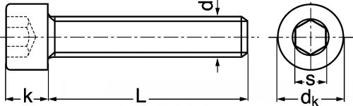 Vis à tête cylindrique à six pans creux plastique p.a  6.6 - din 912 (Diagrama)