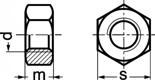 Ecrou hexagonal plastique p.a  6.6 - din 934 (Diagrama)