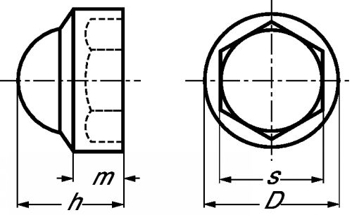 Cache écrou hexagonal blanc plastique pehd (Schéma)