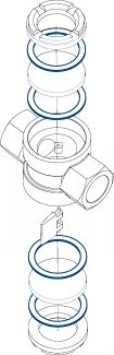 Gasket kit for sight flow indicator 58843 58843 (Schema)