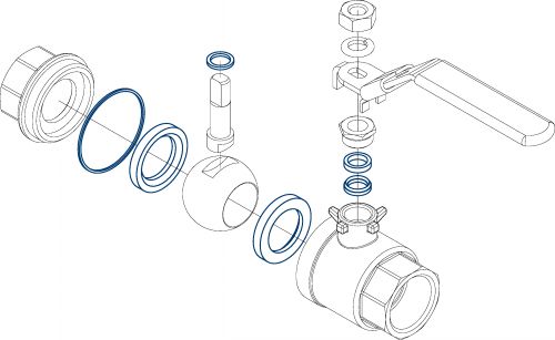 Gasket kit for ball valve 58143-58145-58123 58143 - 58145 - 58123 (Schema)