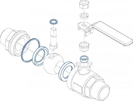 Gasket kit for ball valve 58153 58153 (Schema)