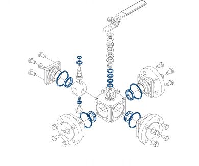Gasket kit for ball valve 58229-58227 58229 - 58227 (Schema)