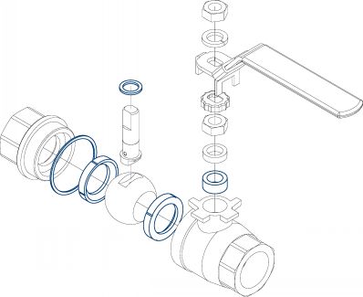Gasket kit for ball valve 58303-58305-58306 58303 - 58305 - 58306 (Schema)