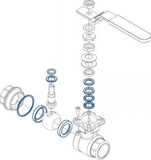 Kit de joints pour vannes à boule 58308 (Diagrama)