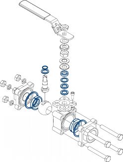 Gasket kit for ball valve 58463-58471-58472 58463 - 58471 - 58472 (Schema)