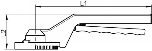 Poign&eacute;e pour vanne papillon &agrave; oreilles de centrage - Sch&eacute;ma