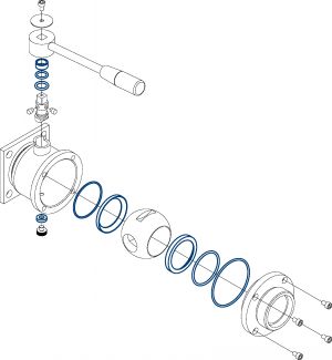 Gasket kit for ball valve 64376 - 64377 64376 - 64377 (Schema)