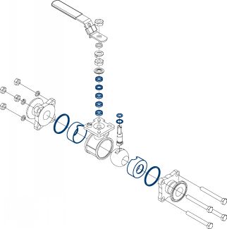 Kit de joints pour vannes à boules 8085 - 8086 (Diagrama)