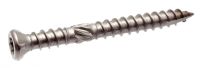 Six lobes small countersunk head screw for hard wood with twin thread - stainless steel a2 inox a2